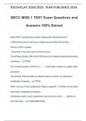 BECC MOD 1 TEST Exam Questions and Answers 100% Solved