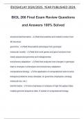 BIOL 266 Final Exam Review Questions and Answers 100% Solved