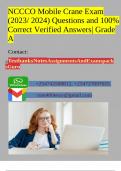 NCCCO Mobile Crane Exam (2023/ 2024) Questions and 100% Correct Verified Answers| Grade A