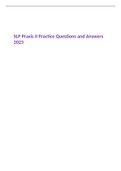 SLP Praxis II Practice Questions and Answers 2023