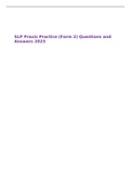 SLP Praxis Practice (Form 2) Questions and Answers 2023