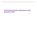 SLP Praxis Practice Questions and Answers 2023