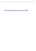 SLP Praxis Questions with Answers 2023