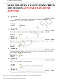 NURS 3150 WEEK 1 KNOWLEDGE CHECK  2023 SESSION GENUINE EXAM WITH  ANSWERS