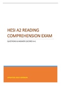 HESI A2 READING  COMPREHENSION EXAM 