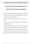 Brae 349 Final Exam Questions and Answers 100% Solved | Graded A+