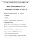 Brown RMIN 5100s Test 1 Exam Questions and Answers 100% Solved