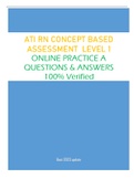 ATI RN CONCEPT BASED  ASSESSMENT LEVEL 1 ONLINE PRACTICE A QUESTIONS & ANSWERS 100% Verified