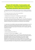 Chapter 05: Infertility, Contraception, and Abortion Perry: Maternal Child Nursing Care, 6th Edition questions with correct answers