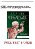 Test Bank  For Physical Examination and Health Assessment 9th Edition Author:Carolyn Jarvis; Ann L. Eckhardt All Chapters[1-32] With Questions And Answers Complete A+ Guide 