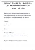 CADC Practice Exam Questions and Answers 100% Solved