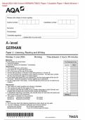 ACTUAL 2024 AQA A-GERMAN 7662 / 1 PAPER 1 QUESTION PAPER + MARKING SCHEME + INSERT