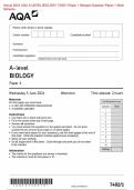 ACTUAL 2024 AQA A- LEVEL BIOLOGY 7402/ 1PAPER  1 MERGED QUESTION PAPER + MARKING SCHEME 