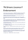 TN Driver’s License F Endorsement Questions and Answers 100% Pass