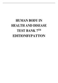 TEST BANK FOR HUMAN BODY IN HEALTH AND DISEASE 7TH EDITION BY PATTON