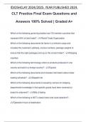 CLT Practice Final Exam Questions and Answers 100% Solved | Graded A+