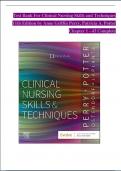 Clinical Nursing Skills and Techniques, 11th Edition TEST BANK by Anne Griffin Perry, Patricia A. Potter, Verified Chapters 1 - 43, Complete Newest Version