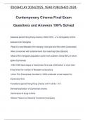 Contemporary Cinema Final Exam Questions and Answers 100% Solved