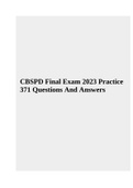 CBSPD Final Exam 2023 Practice 371 Questions And Answers.