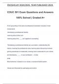 COUC 501 Exam Questions and Answers 100% Solved | Graded A+