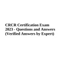 CRCR Certification Exam 2023 - Questions and Answers (Verified Answers by Expert)
