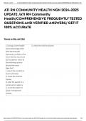 ATI RN COMMUNITY HEALTH NGN 2024-2025 UPDATE /ATI RN Community Health/COMPREHENSIVE FREQUENTLY TESTED QUESTIONS AND VERIFIED ANSWERS/ GET IT 100% ACCURATE