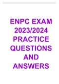  ENPC EXAM 2023-2024 PRACTICE QUESTIONS AND ANSWERS