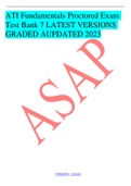 ATI Fundamentals Proctored Exam Test Bank 7 LATEST VERSIONS GRADED AUPDATED 2023