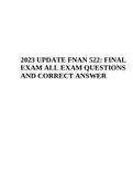 FNAN 522 FINAL EXAM  EXAM2023 -  QUESTIONS AND CORRECT ANSWER UPDATEd
