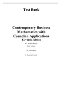 Contemporary Business Mathematics with Canadian Applications 11e Humml brunner, Kelly Halliday, Ali Hassanlou (Test Bank)