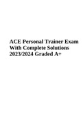 ACE Personal Trainer Exam With Complete Solutions 2023 Graded 100%