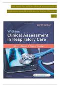 Test bank for Wilkins clinical assessment in respiratory care 8th edition by Huber, All Chapters 1 to 21 complete Verified editon ISBN:9780323416351