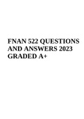 FNAN 522 - QUESTIONS AND ANSWERS GRADED 100% Latest Verified, 2023