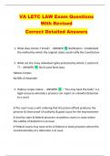 VA LETC LAW Exam Questions  With Revised  Correct Detailed Answers