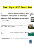 NYS Permit Road Signs Test 2023 Questions and Answers (Verified Answers)