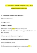 New York State Permit Test's BUNDLE PACK SOLUTION 2023 (Questions and Answers )(Verified Answers)