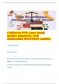    California PTA Laws study guides questions well elaborated 20242025 update. 