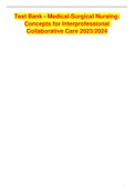 Test Bank - Medical-Surgical Nursing: Concepts for Interprofessional Collaborative Care 2023/2024