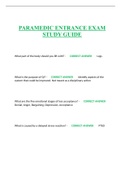 PARAMEDIC ENTRANCE EXAM STUDY GUIDE