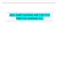 2022 Dairy judging written test practice| NURSUNG 412