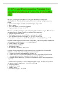 ATI Learning System RN-Disorders of the eye;Middle and Inner ear disorders; Immune and Infectious disorders diagnostic procedures; Immunization;HIV;Cancer; Anesthesia and moderate sedation; Pre and Post op nursing care;-Medical Surgical Questions and Answ