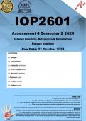 IOP2601 Assignment 4 (COMPLETE ANSWERS) Semester 2 2024 - DUE 22 October 2024