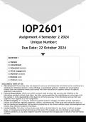 IOP2601 Assignment 4 (ANSWERS) Semester 2 2024 - DISTINCTION GUARANTEED