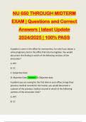 NU 650 THROUGH MIDTERM EXAM | Questions and Correct Answers | latest Update 2024/2025 | 100% PASS