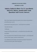 Sadock, Sadock & Ruiz: Ch. 5.1- psychiatric interview, history, mental status exam Questions And Correct Answers