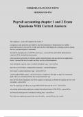 Payroll accounting chapter 1 and 2 Exam Questions With Correct Answers