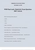 POB Final (uark, Shadwick) Exam Questions 100% Solved.