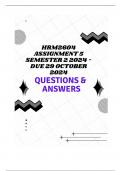 HRM2604 Assignment 5 Semester 2 2024 - DUE 29 October 2024