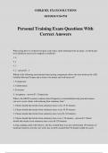 Personal Training Exam Questions With Correct Answers