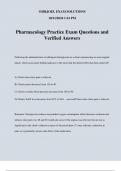 Pharmacology Practice Exam Questions and Verified Answers